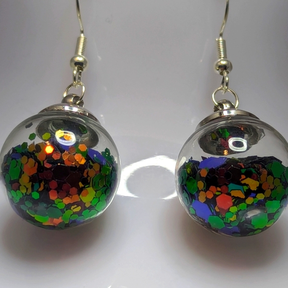 NEW Glitter Ball Earrings - Autumn Nights - Picture 2 of 3